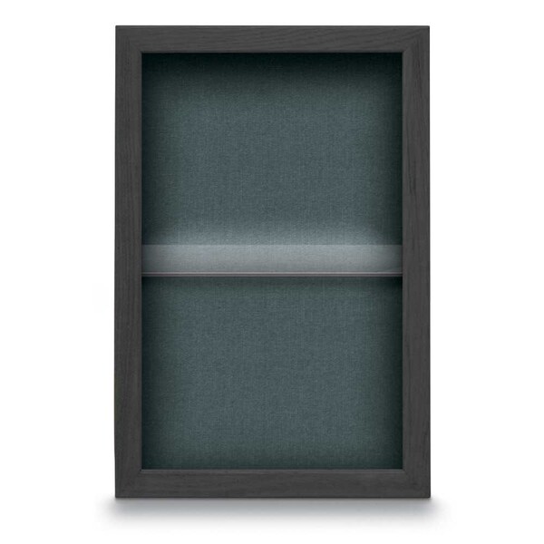 Indoor Enclosed Combo Board, 48"x36", Black Frame/White Porc & Burgundy